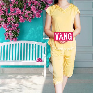 đồ bộ thun lạnh lửng cổ tim