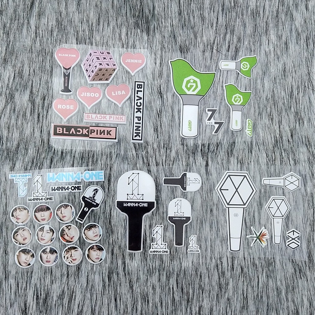 Sticker 3D dán điện thoại, laptop BTS, GOT7, Wanna one, Blackpink, Nine percent