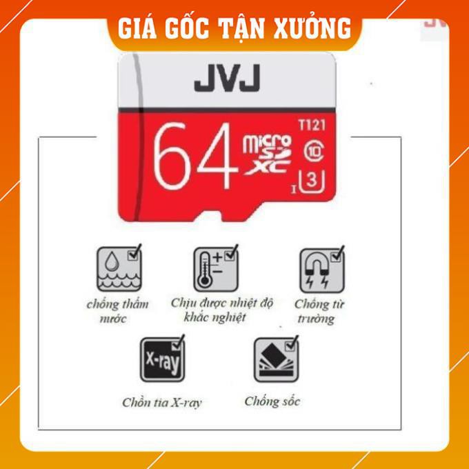 [GIÁ SỐC] Thẻ nhớ 64G Pro JVJ U3 Class 10 – chuyên dụng cho CAMERA, BH 5 năm, 1 đổi 1