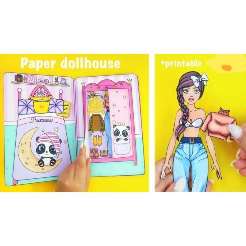 NHÀ CHO BÚP BÊ GIẤY NHÀ GẤU TRÚC