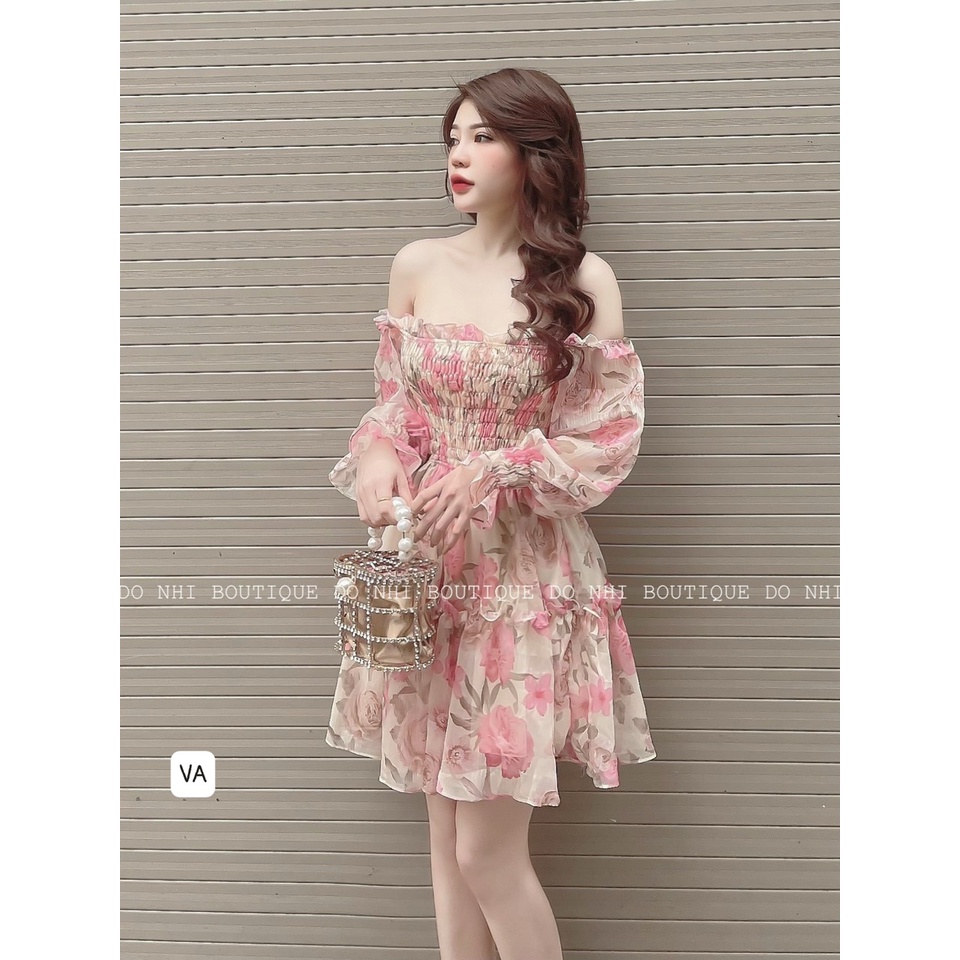 Váy Hoa Bệt Vai Sexy Nữ Tay Bồng Kiểu Dáng Hàn Quốc Hàng Loại 1 | BigBuy360 - bigbuy360.vn