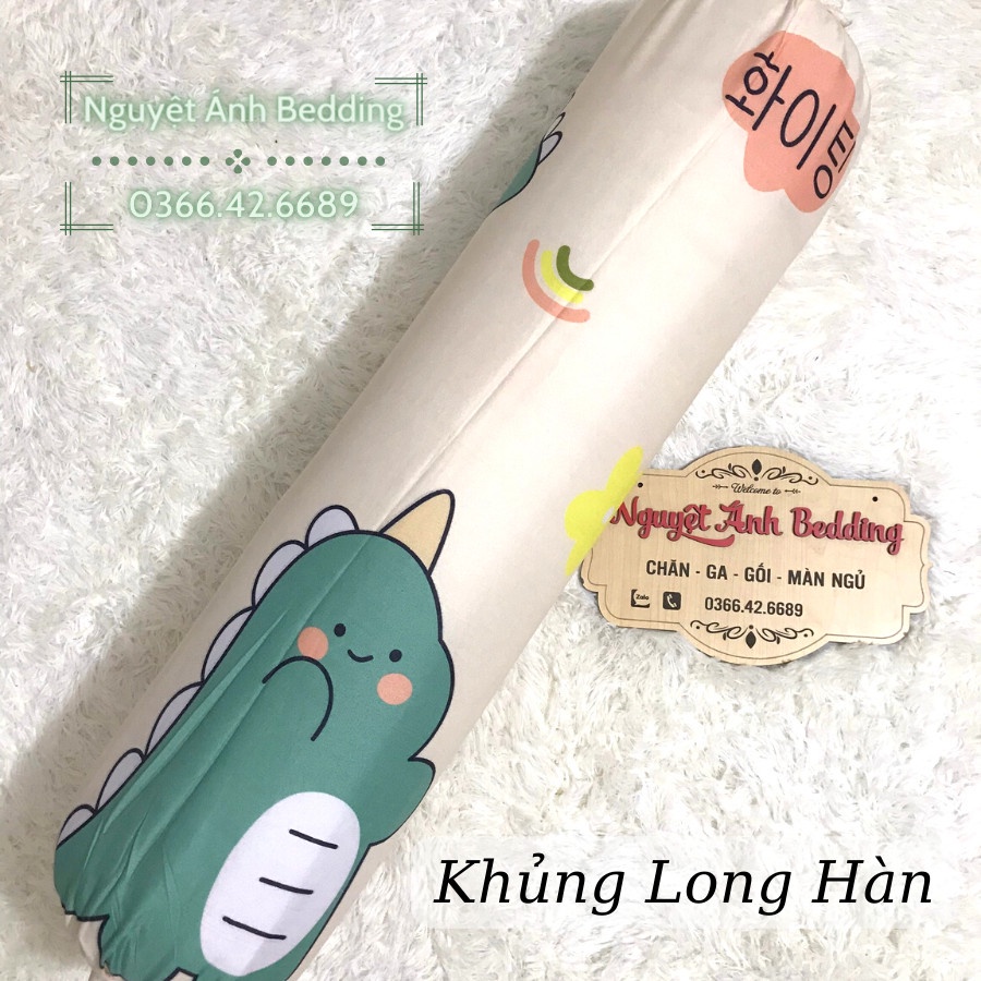 💚 Vỏ gối ôm poly cotton đồng mẫu với bộ ga - Bọc gối dài mẫu Gấu chefull - Được chọn mẫu ưng