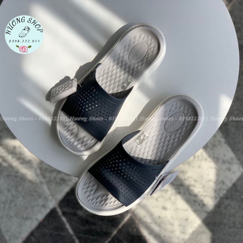 Dép lê Literide Navy xám êm nhẹ, đế ma sát chống trơn trượt cho nam nữ