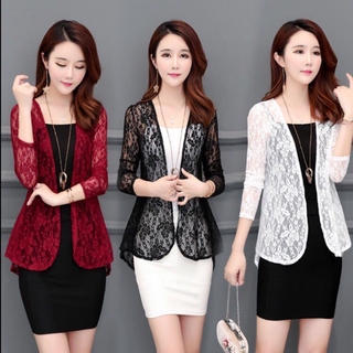 Áo Khoác Cardigan Phối Ren Cao Cấp Thời Trang Theo Phong Cách Hàn Quốc