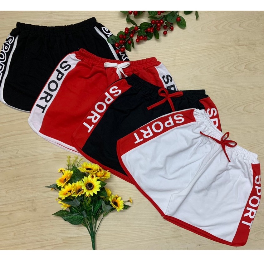 Quần đùi nữ dáng Sport - Quần Short nữ phối mầu sport có dây rút chắc chắn thoải mái vận động