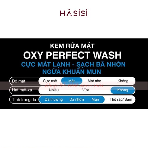 Sữa Rửa Mặt Sạch Nhờn Mát Lạnh OXY PERFECT WASH 100g