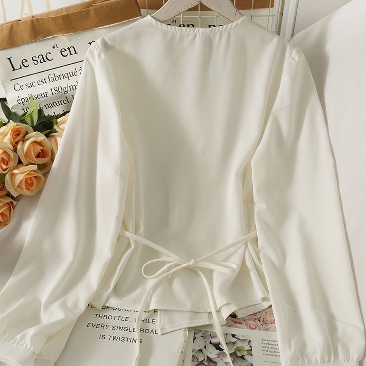 Áo kiểu BH tay phồng dài thời trang thu đông Pháp 2021