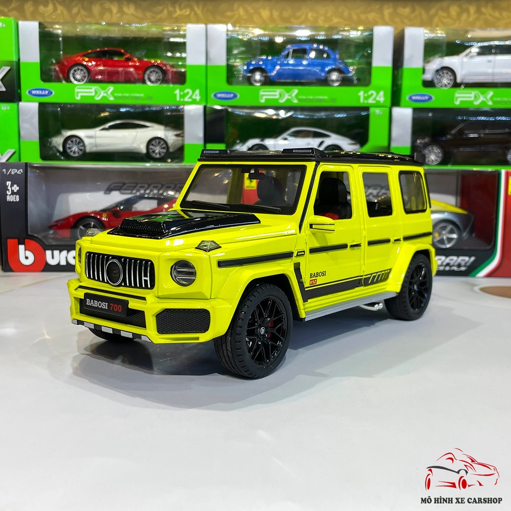 Mô hình xe hợp kim Mercedes-Benz G700 Babosi tỉ lệ 1:18 dài 30cm hãng Weituo Carshop màu vàng