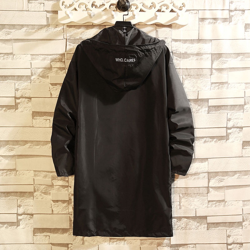 Áo Khoác Gió Dài Trung Bình Có Mũ Trùm Chống Nắng Bảo Vệ An Toàn Mùa Hè Cho Nam Sinh