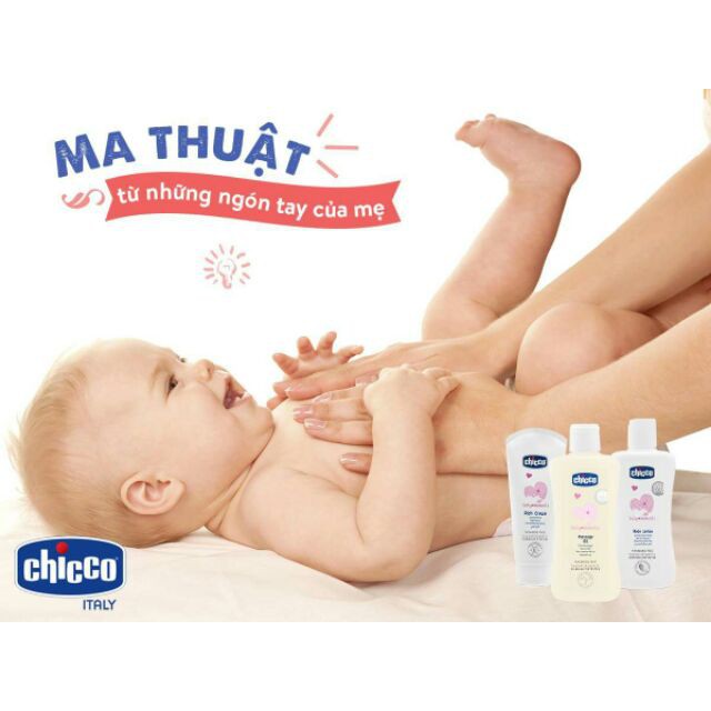 Dầu mát-xa chiết xuất cám gạo 0M+ Chicco 200ml (CHÍNH HÃNG) CHO BÉ (CO114265)