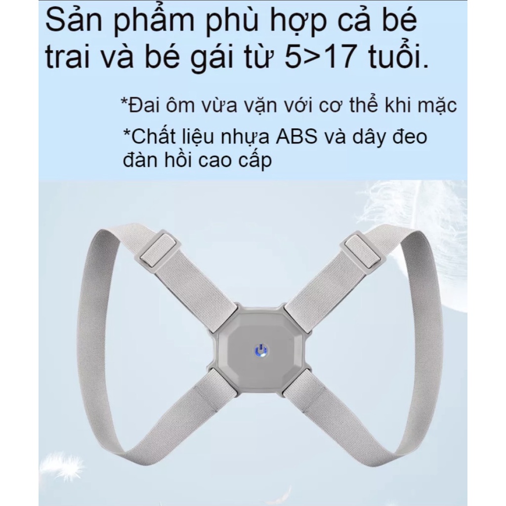 Đai chống gù lưng điện tử dùng cho người lớn trẻ em thông minh báo rung tự động