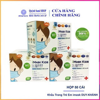 Khẩu trang y tế trẻ em cao cấp kháng khuẩn hộp 50 cái iMask Kid Duy khánh