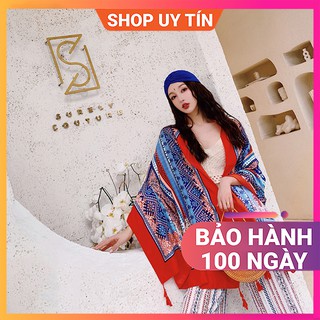 Khăn Quàng Cổ Thổ Cẩm Vintage - Khăn Choàng Boho Len Cashmere Nữ Đẹp