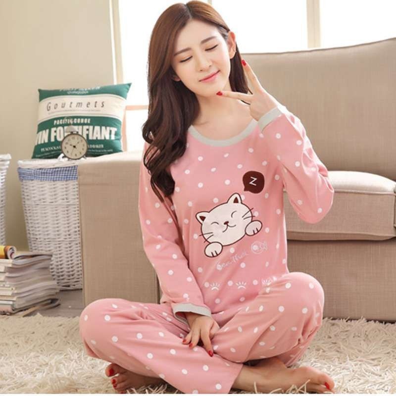Bộ Pijama Dài Tay In Hoạt Hình