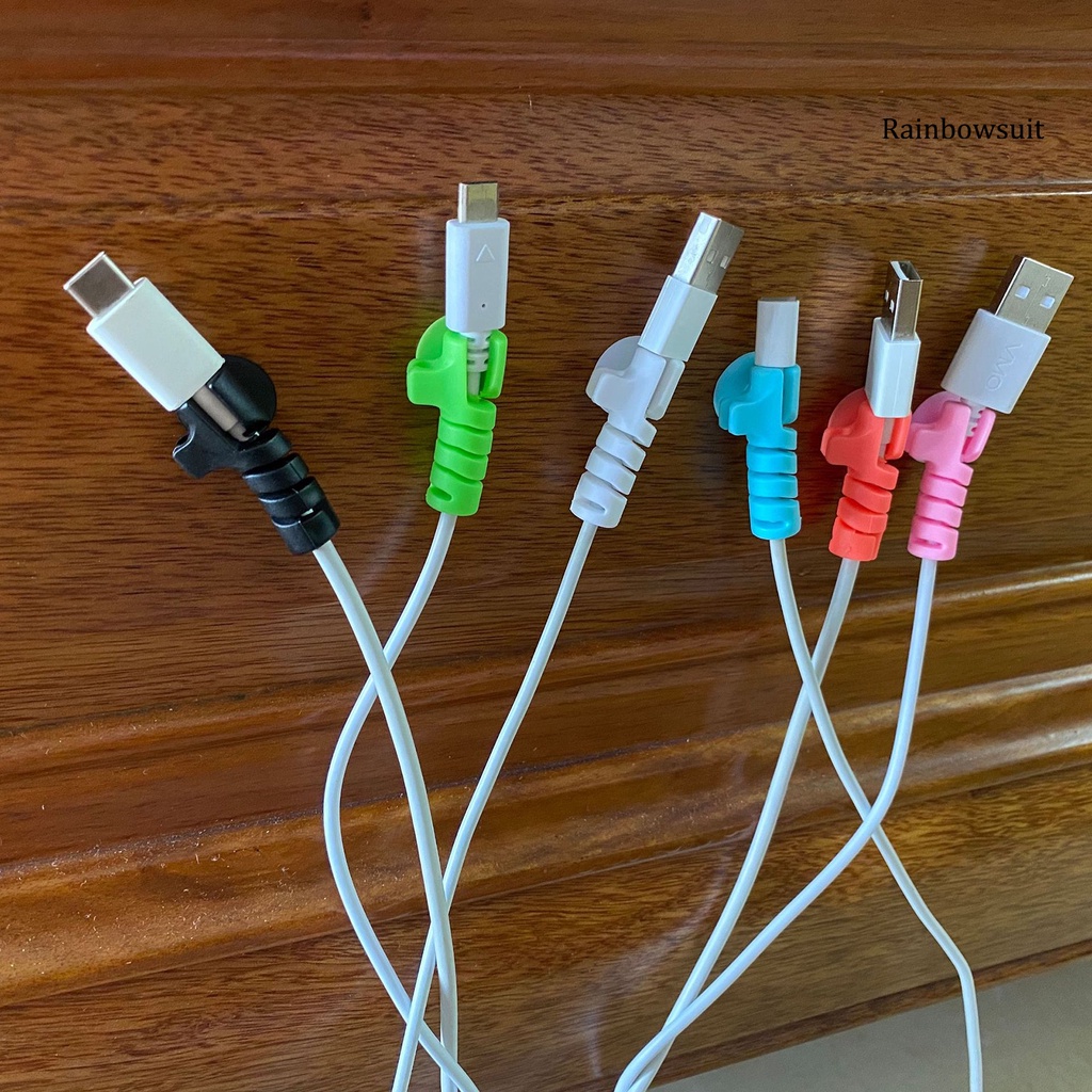 Set 2 Vỏ Bọc Bảo Vệ Dây Cáp Sạc Dạng Xoắn Chống Đứt Gãy