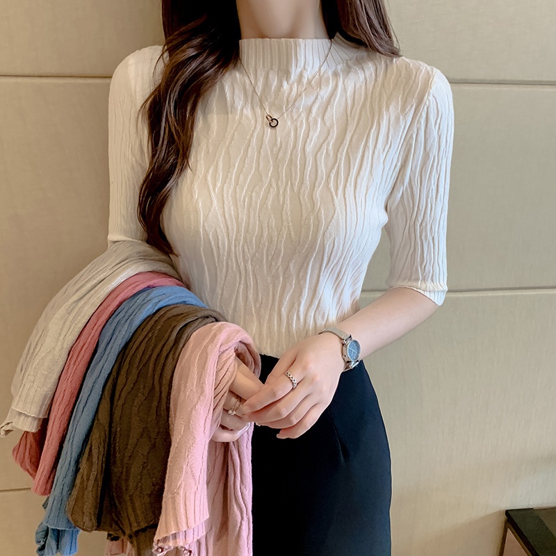 Linki ✧ Áo Thun Tay Ngắn Dáng Ôm Màu Trơn Đơn Giản Trẻ Trung Cho Bạn Gái