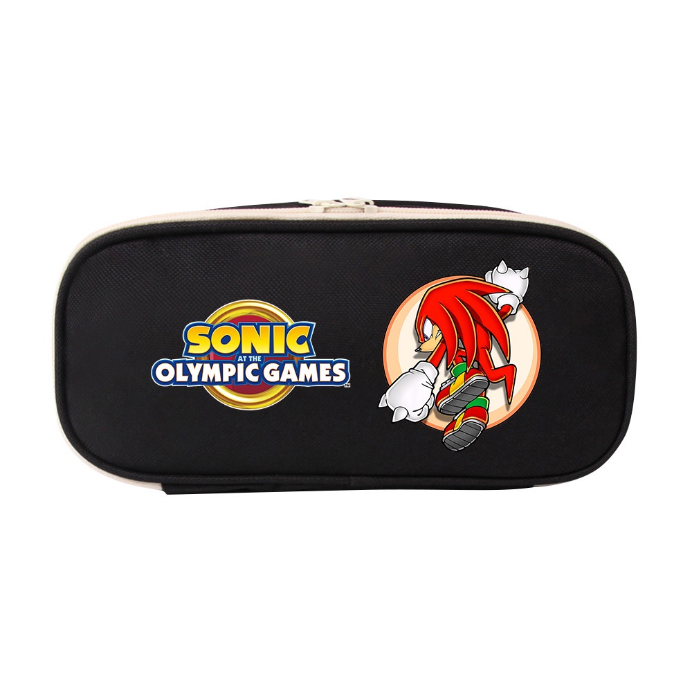 Túi Đựng Bút Vải Canvas Đa Năng Họa Tiết Hoạt Hình Sonic The Hedgehog Cho Học Sinh