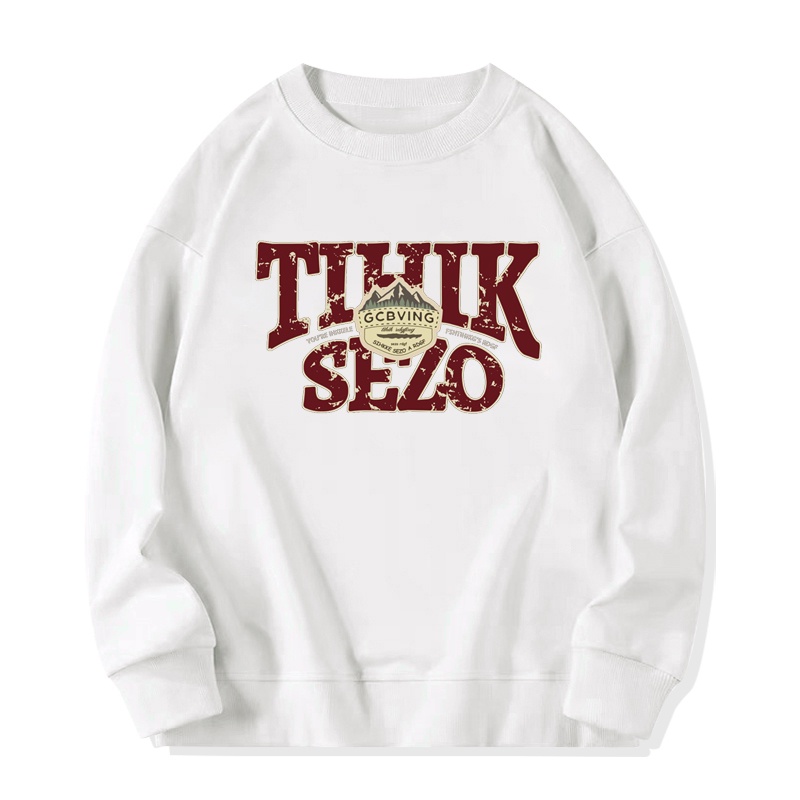 SELVZE Áo sweater Nữ Cổ Tròn Dài Tay Dáng Rộng Kiểu vintage Mỹ