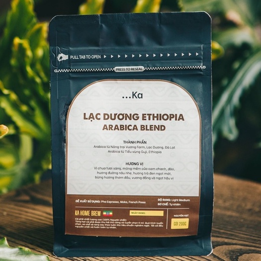 Cà phê nguyên chất Blend LẠC DƯƠNG ETHIOPIA Guji, Cà phê Arabica Speciality Hương trà đen Vị cam chanh Pha Espresso