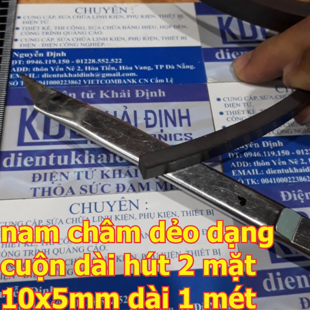 nam châm dẻo, nam châm vĩnh cửu dạng cuộn dài hút 2 mặt 10x5mm dài 1 mét kde6294