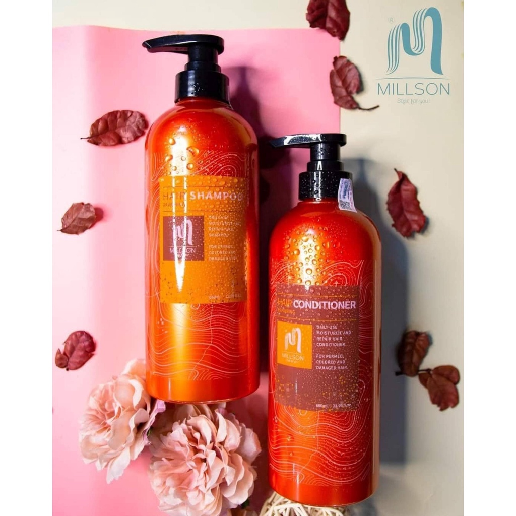 Cặp dầu gội xả Millson dầu gội phục hồi hư tổn gãy rụng dưỡng mượt tóc uốn nhuôm duỗi khô xơ Hair Repairing ToxiShop