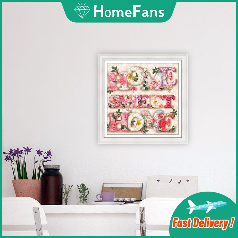 Bộ Tranh Đính Đá 5D Họa Tiết Chữ &quot;Text love family&quot; 30x30cm Độc Đáo