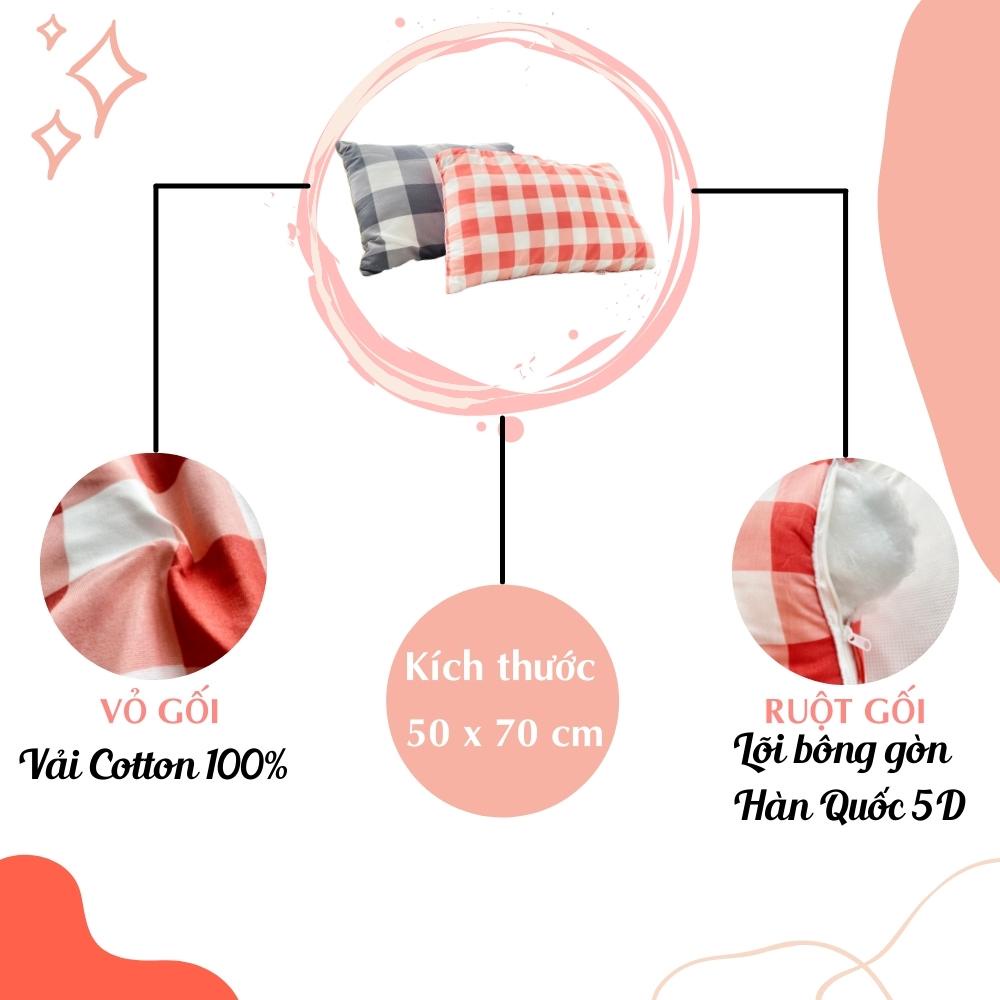 Ruột gối nằm Muji 50x70 bông gòn gối ngủ vuông ép hơi cao cấp - Otama Bedding