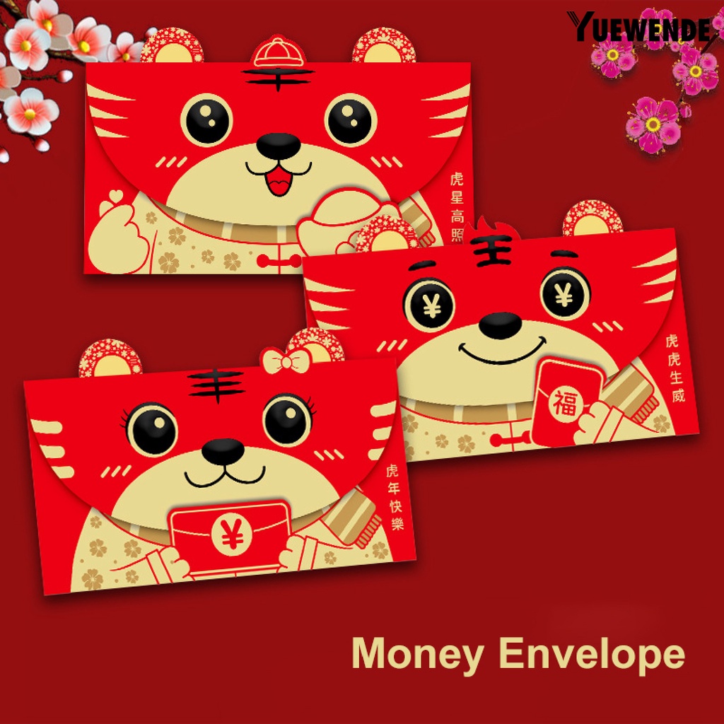 Set 6 phong bì in họa tiết động vật năm mới 2022