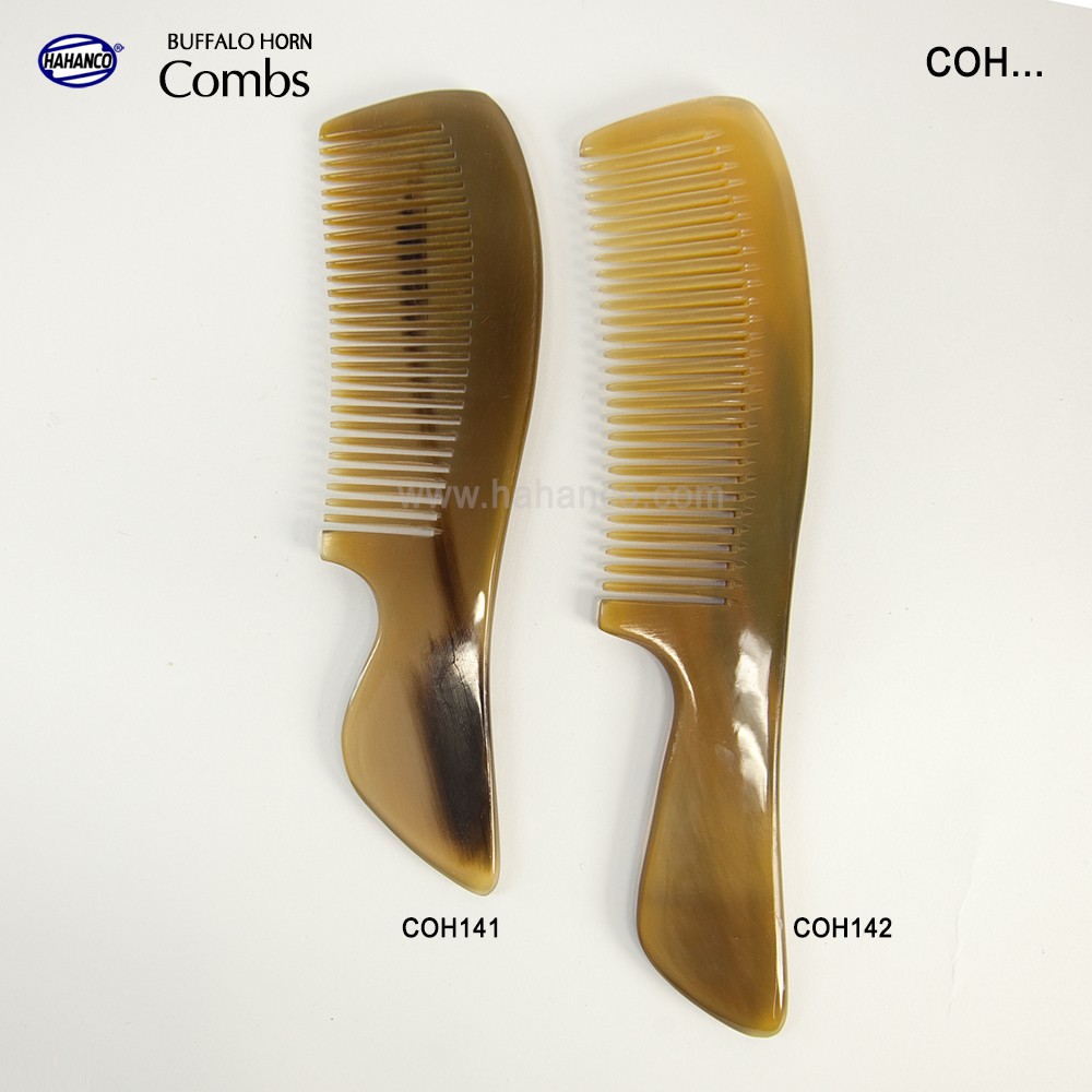 Lược sừng xuất Nhật - COH141 (Size: M - 16cm) Lược chuôi vát - Horn Comb of HAHANCO - Chăm sóc tóc