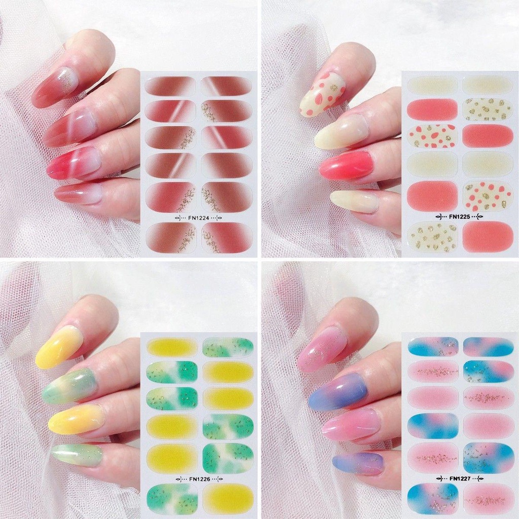 Miếng Dán Trang Trí Móng Tay Tự Dính Màu Gradient Thời Trang