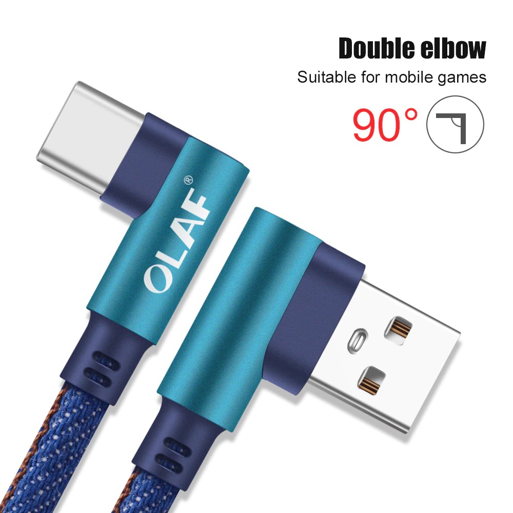 Dây cáp sạc nhanh OLAF có cổng USB type C thiết kế 90 độ