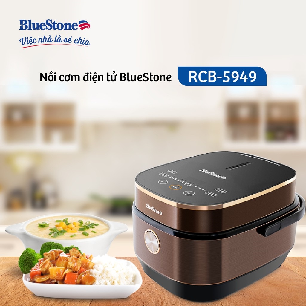 [Mã ELHAMS5 giảm 6% đơn 300K] Nồi Cơm Điện Tử Bluestone 5949, Lòng Nồi Niêu 1.5Lit-860w, Bảo Hành Chính Hãng 2 Năm