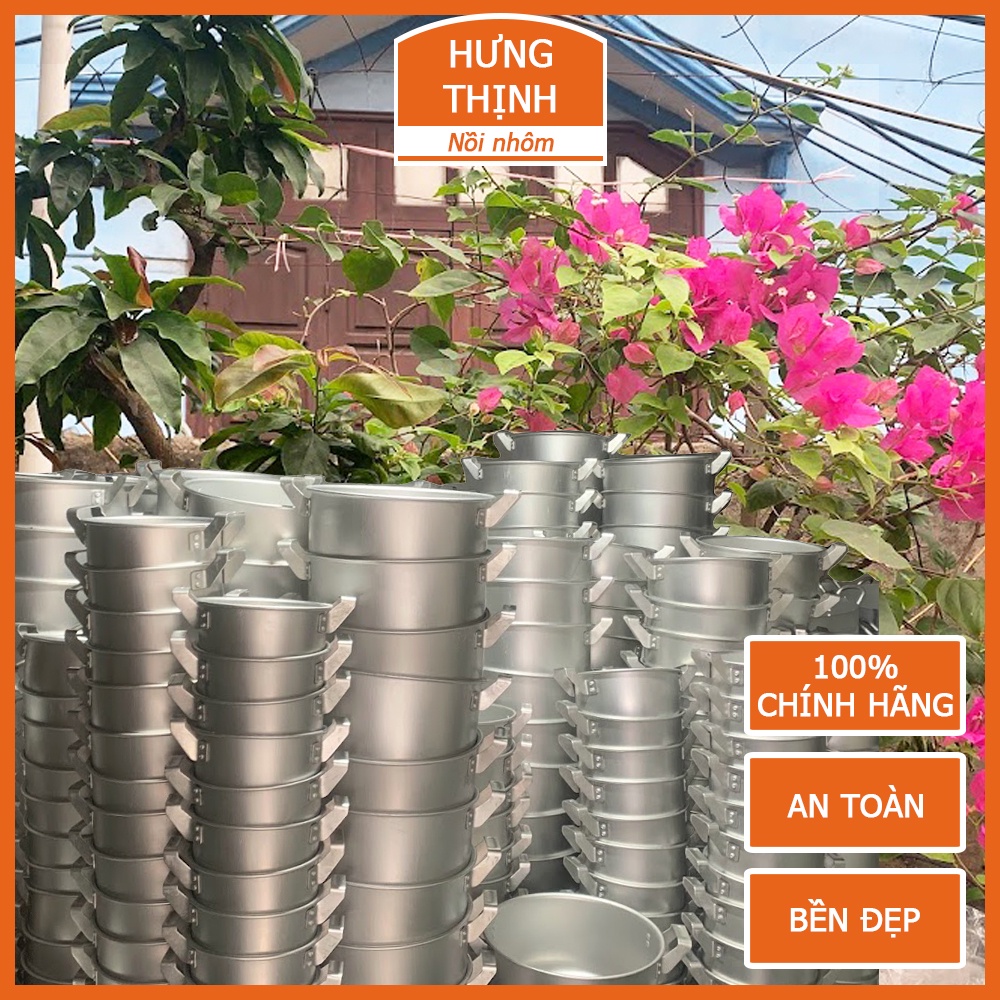 Bộ Nồi nhôm Xoong nhôm cao cấp Hưng Thịnh 3 chiếc kích cỡ 16, 18, 20cm