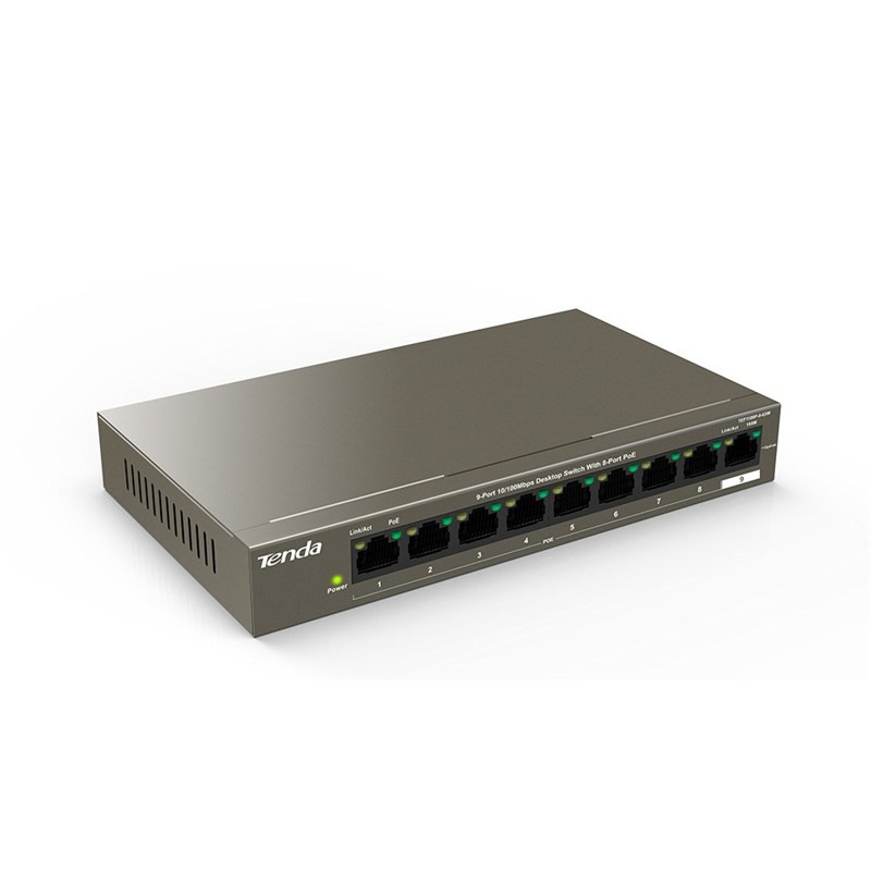 Switch PoE Tenda TEF1109P--9-port 100Mbps với 8 port PoE--