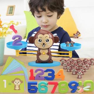 ♥AN☻-Cute Monkey Balance Scales Kids Maths Arithmetic Game Baby Early Educational Toy