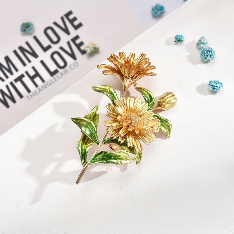 Ghim CàI ÁO HìNh Hoa HướNg Dương ĐíNh Kim Cương Giả ThờI Trang Cho Nữ
