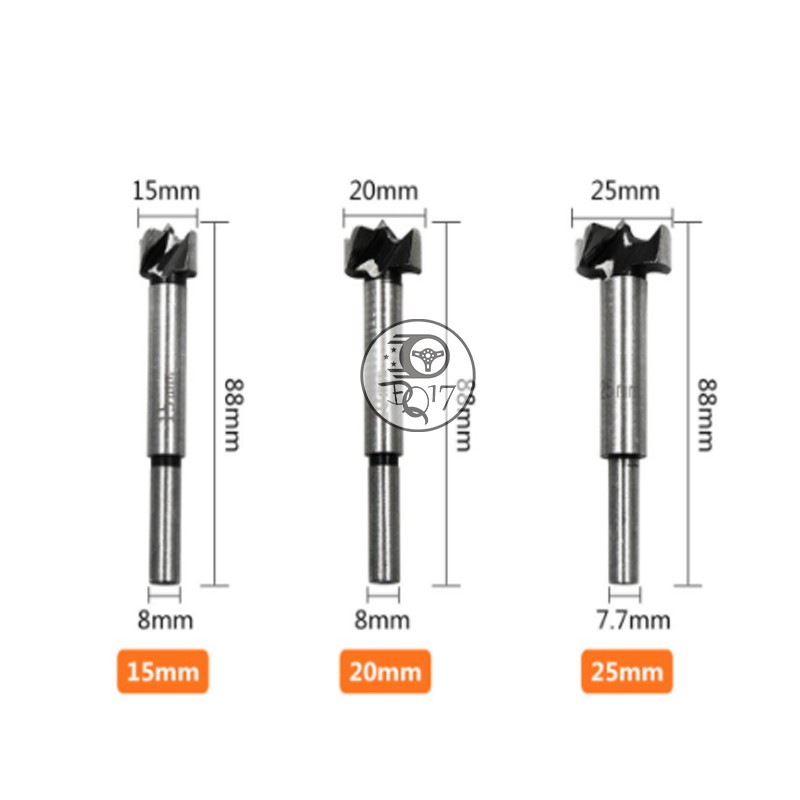 [ COMBO 5 MŨI KHOAN CHẾ BIÊN GỖ CHUYÊN DỤNG ] Mũi khoan tròn từ 15mm - 35mm khoét lỗ tròn trên bề mặt gỗ