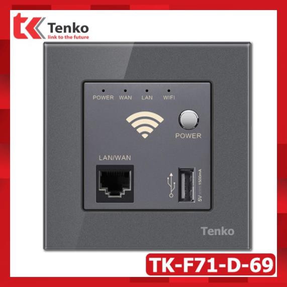 [ Chính Hãng ] Bộ Phát WIFI Âm Tường Chuẩn N 300mbps + 1 LAN(Rj45) và USB 3G - Thiết Kế Chuẩn Vuông Tenko TK-F71-D-69