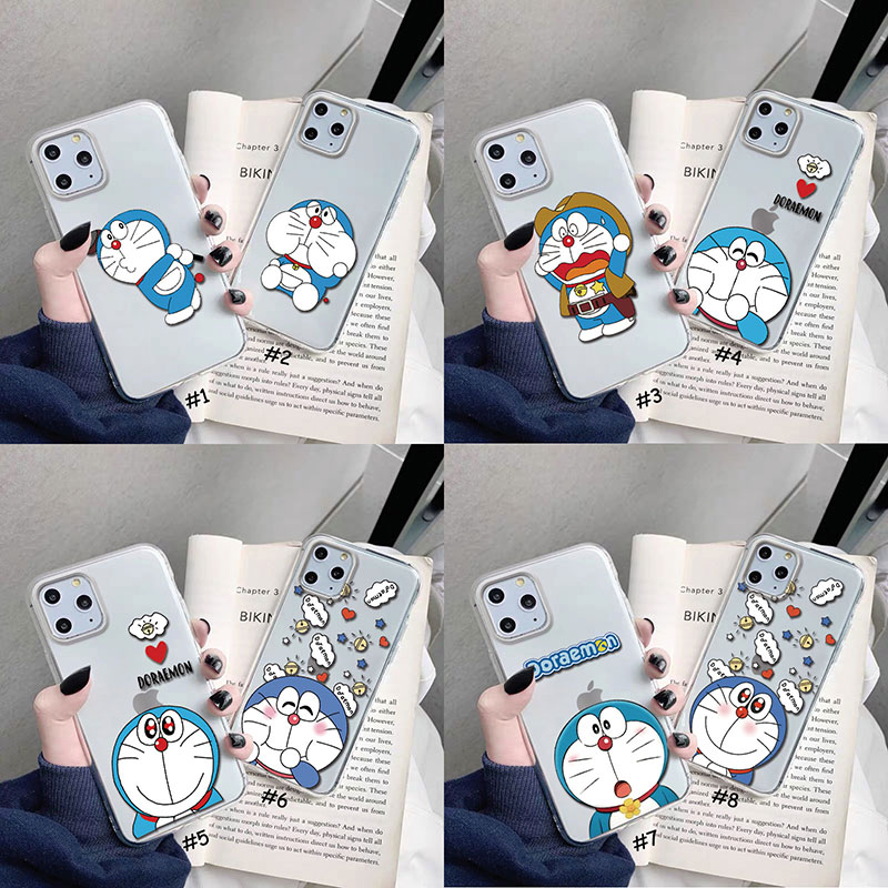 Ốp lưng TPU mềm Huawei Y6 II Y6 2017 Prime 2018 Y6 Pro 2019 Doraemon Two hoa văn