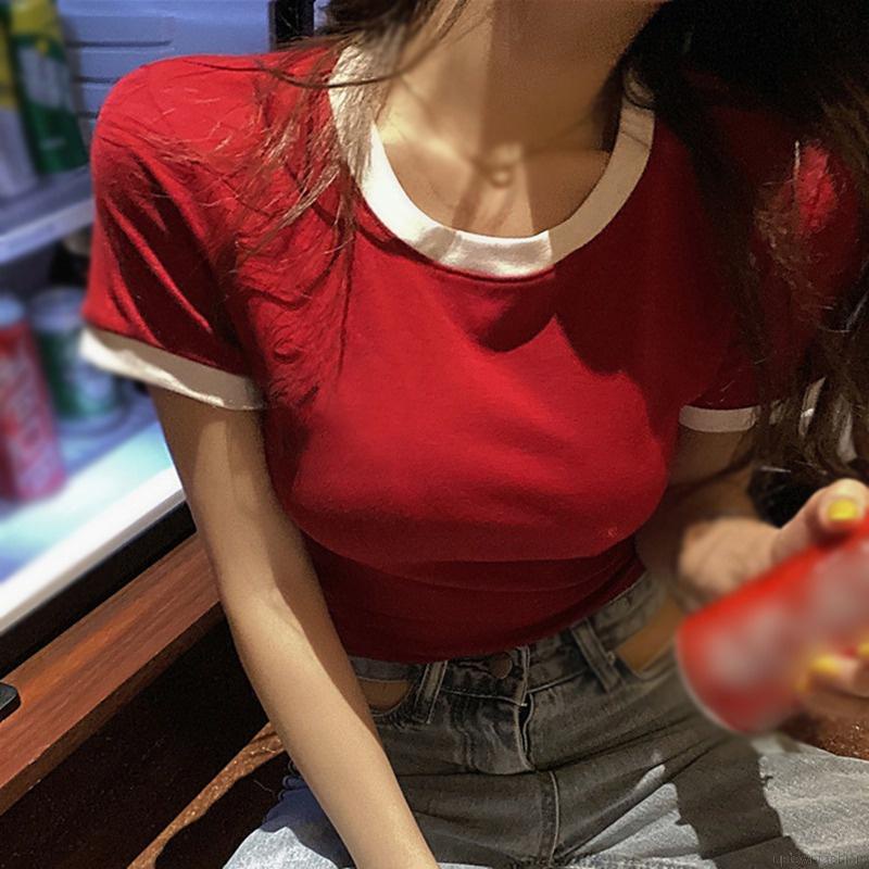 Áo Thun Lửng Tay Ngắn Thời Trang Dành Cho Nữ