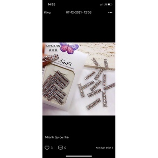 Sét dây chữ viền đá trang trí móng nail
