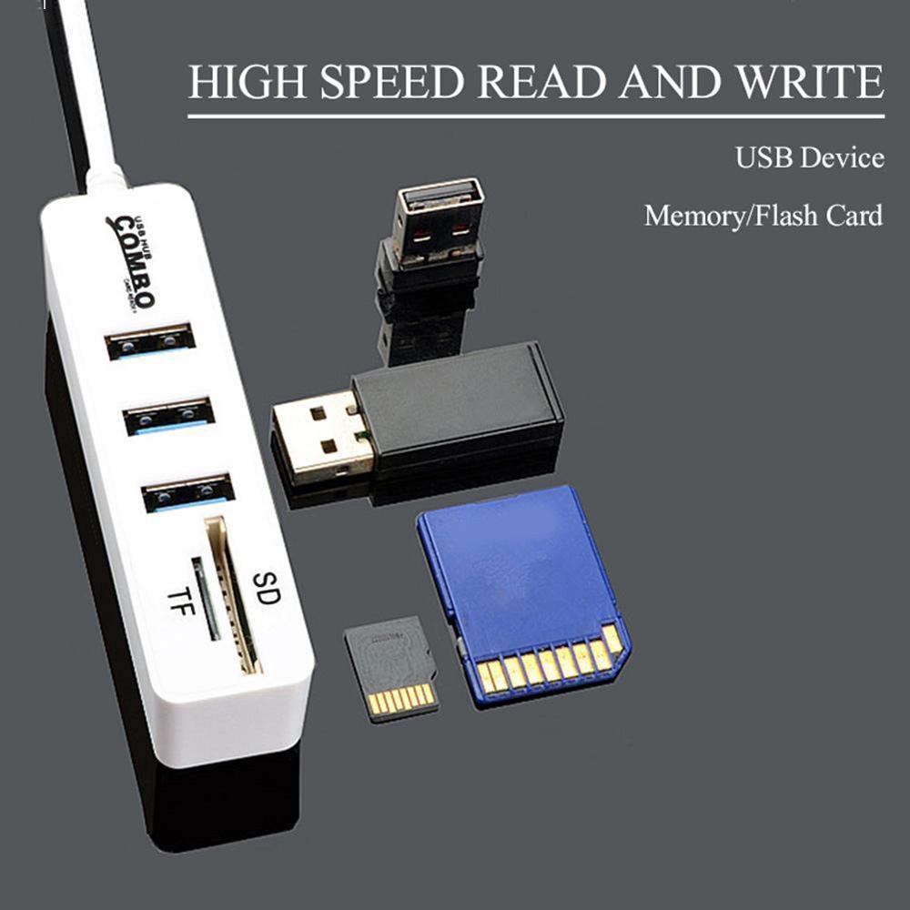 【Hàng sẵn sàng】USB Hub Đa Bộ Chia USB Tốc Độ Cao 3/6 Cổng 2.0 Hab Thẻ TF SD Tất Cả Trong Một Cho máy Tính Phụ Kiện Máy Tính