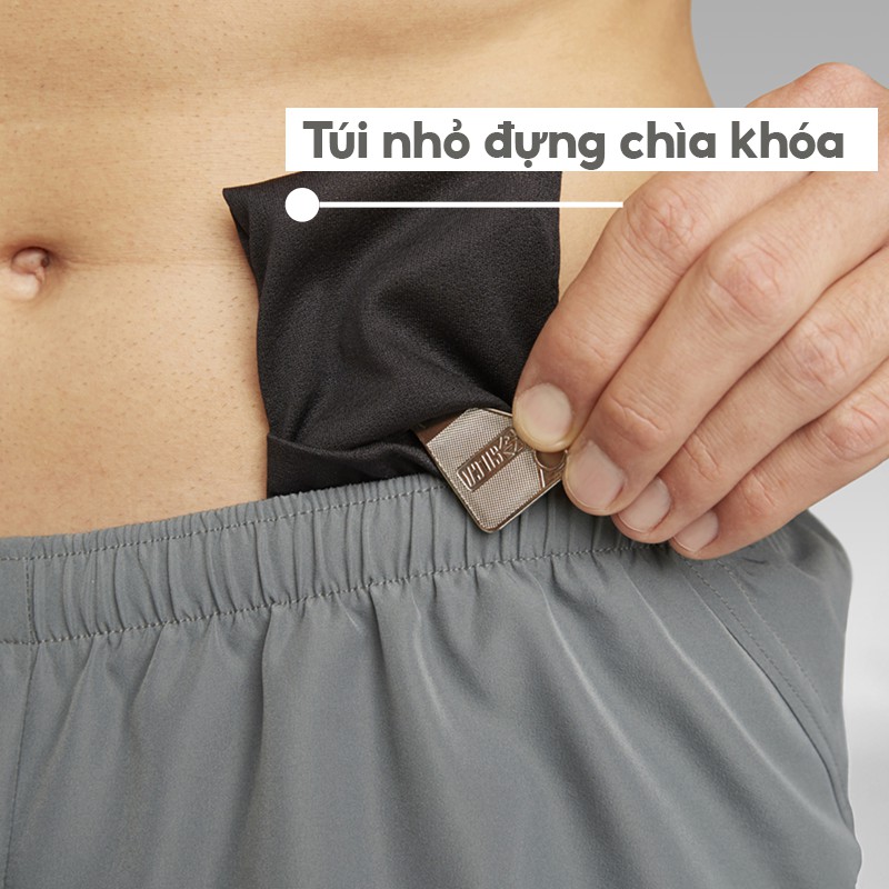 Quần short chạy bộ nam DECATHLON run dry nhanh khô - Xám