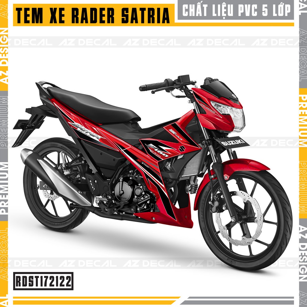 Tem Xe Suzuki Raider - Satria Mẫu F150 | RDST172122 | Decal PVC Chống Nước, Đa Dạng Màu Tem Cho Xe