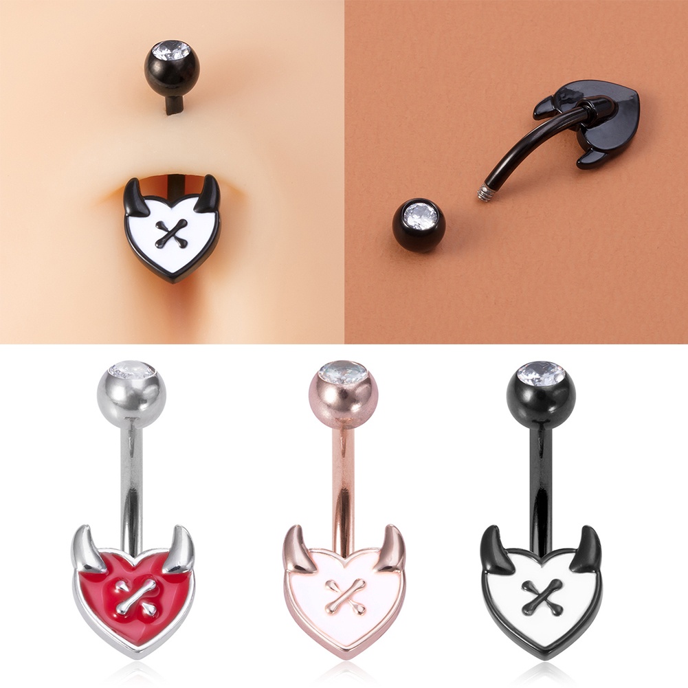 Khuyên RốN HìNh Tim BằNg ThéP Không Gỉ ThờI Trang