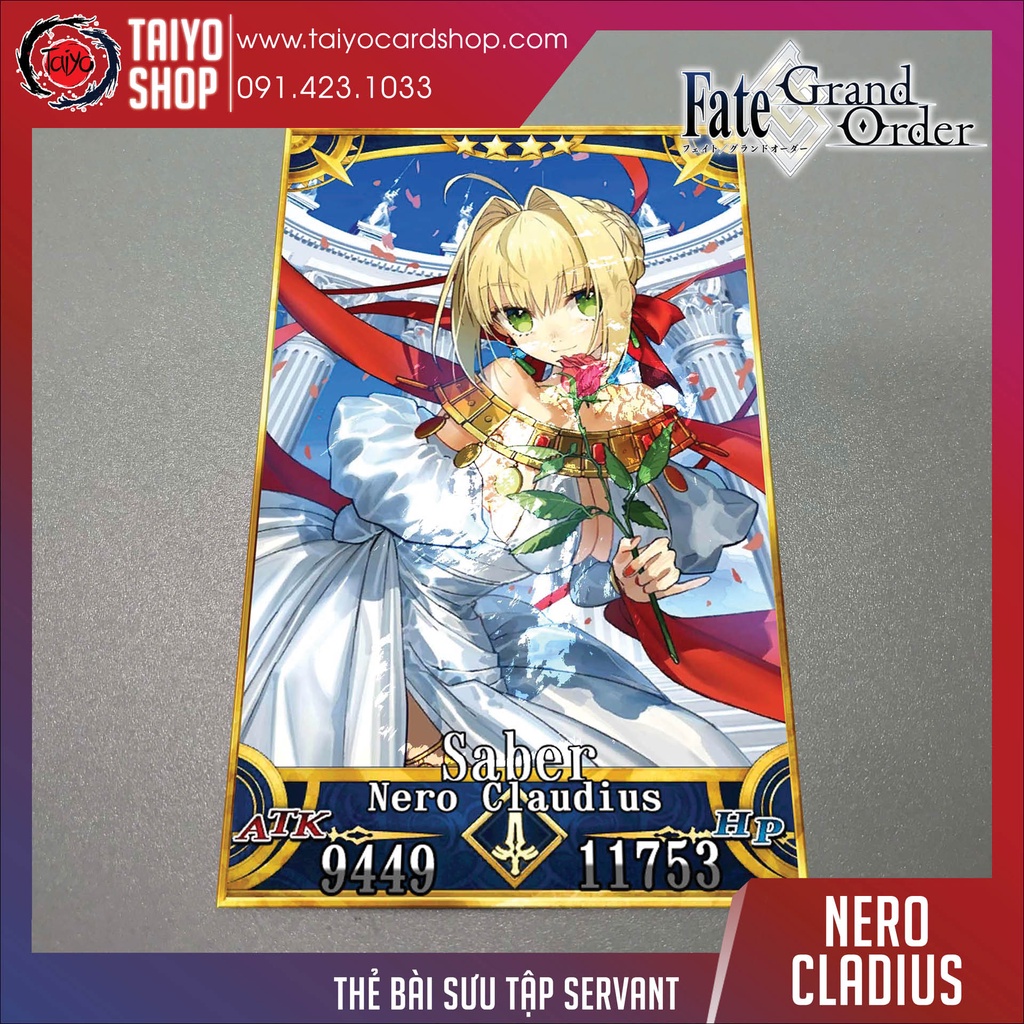Thẻ bài custom card bánh xốp anime Fate/Grand Order FGO để sưu tầm tự chọn Nero Claudius