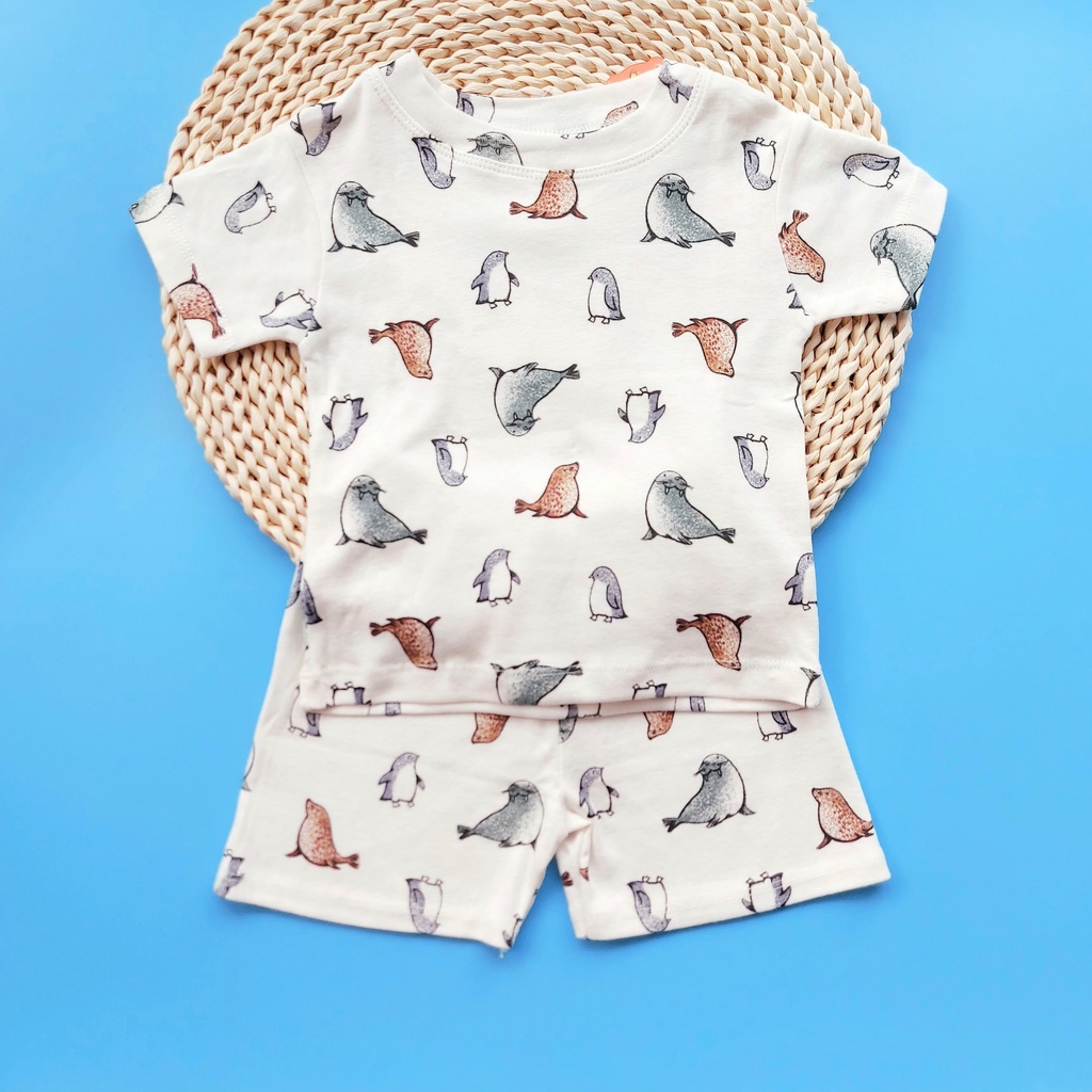 Bộ quần áo cộc tay mềm mát Babiboo cho bé trai bé gái từ 6-15kg