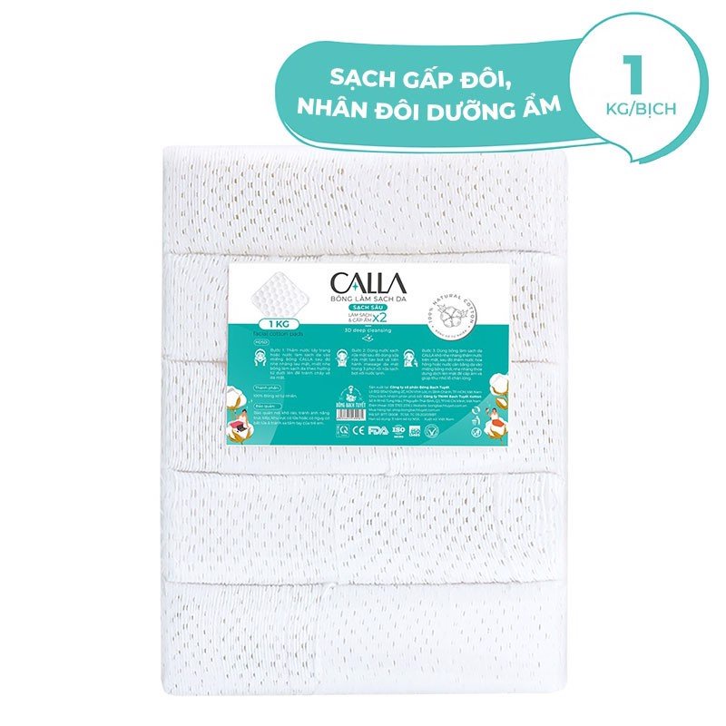Bông Tẩy Trang Làm Sạch Da Bông Bạch Tuyết Calla Mềm Mịn Sạch Sâu 500Gr 1Kg