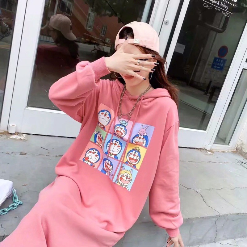 Váy Hoodie Oversize Có Mũ Doremon Doraemon