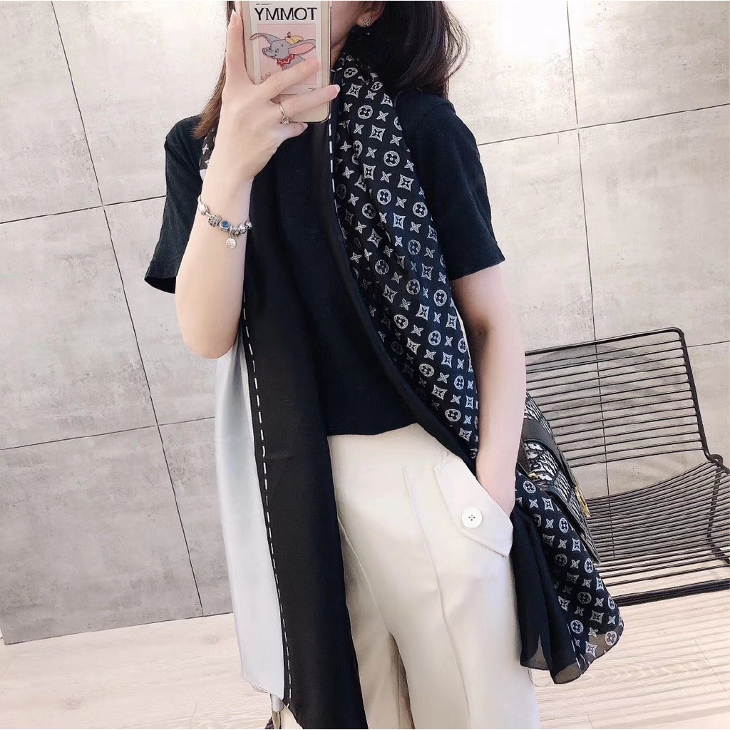 Khăn Choàng Lụa Mềm Dáng Dài Chống Nắng Thời Trang Đi Biển Sang Trọng Cho Nữ
